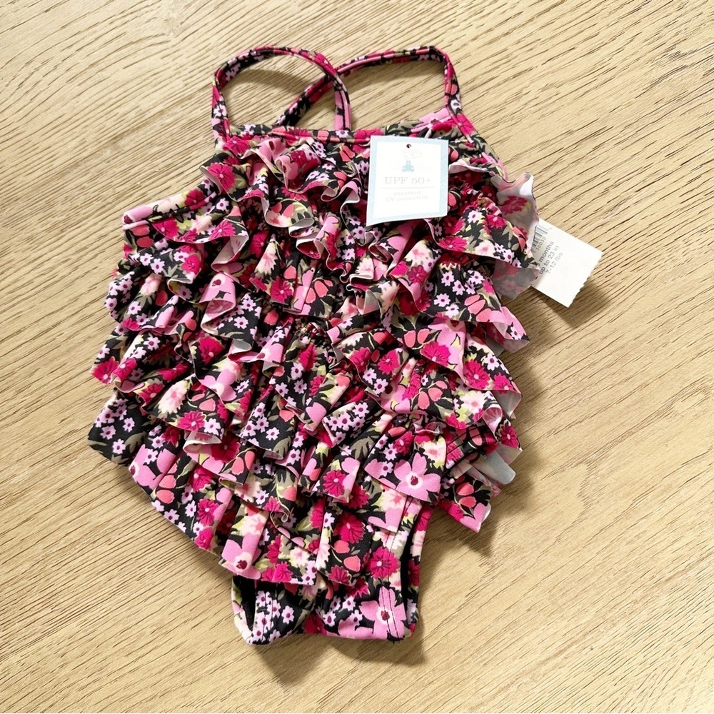 Baby Gap Ruffle Floral One Piece Swimsuit